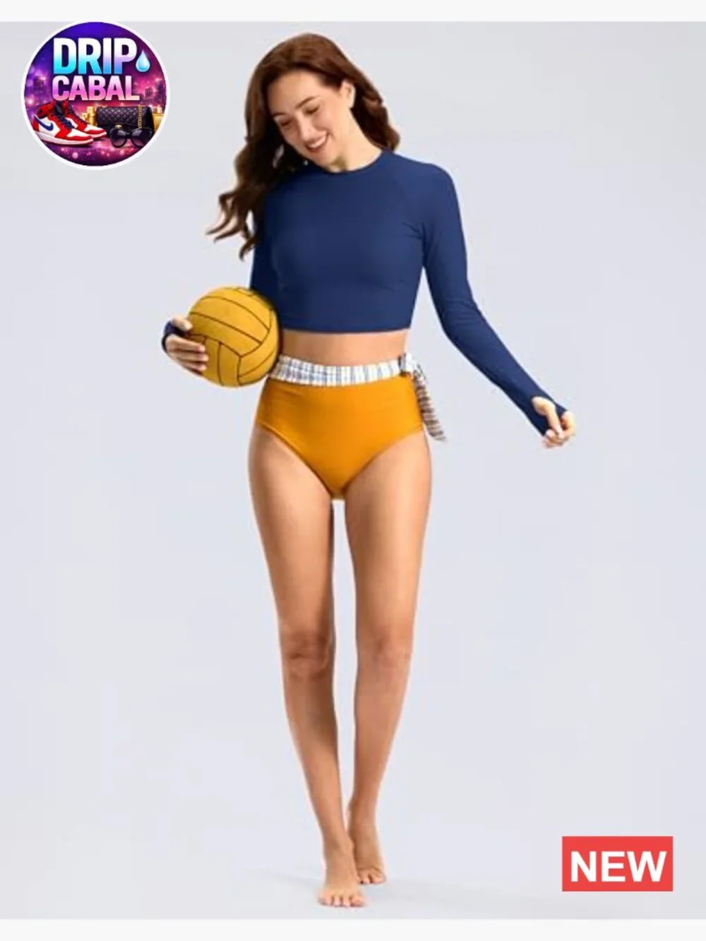 Long Sleeve Crop UPF 50+ Sun Protection Swim Shirt Quick Dry Bathing Suit Top